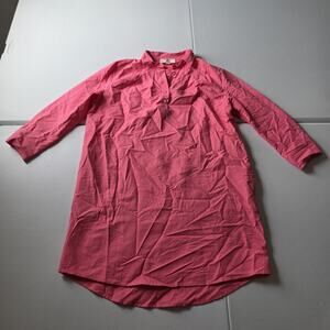 Pomander Place Polly Shirt Dress Womens S Pink Cotton Collared 3/4 Sleeve